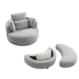 Oversized Plush Swivel Chair With Storage Ottoman - Sleep Galleria