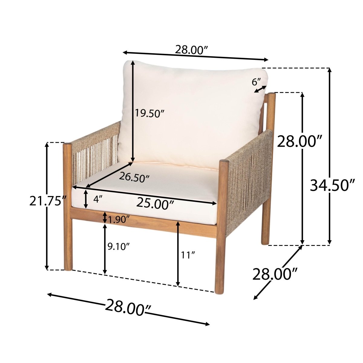 Set Of 2 Modern Outdoor Woven Lounge Chairs With Cushions - Slumberine - Sleep Galleria