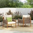 Set Of 2 Modern Outdoor Woven Lounge Chairs With Cushions - Slumberine - Sleep Galleria