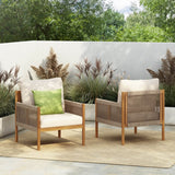 Set Of 2 Modern Outdoor Woven Lounge Chairs With Cushions - Slumberine - Sleep Galleria