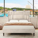 Corduroy Upholstered Platform Bed Frame with LED Lighting and Charging Station - Somnio - Sleep Galleria