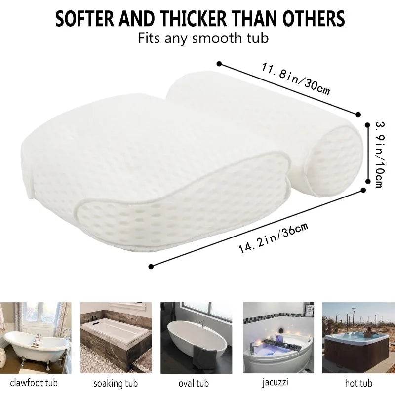 Ergonomic Air Mesh Bath Pillow with Non - Slip Suction Cups - Somnio - Sleep Galleria