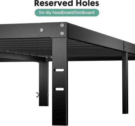 Heavy - Duty Metal Platform Bed Frame with Elevated Storage - Somnio - Sleep Galleria