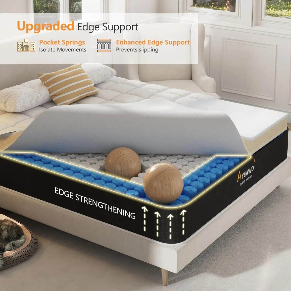 Medium Plush 12 - Inch Hybrid Mattress - Somnio - Sleep Galleria