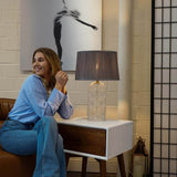 Modern Gold Table Lamp With Clear Glass Shade - Somnio - Sleep Galleria