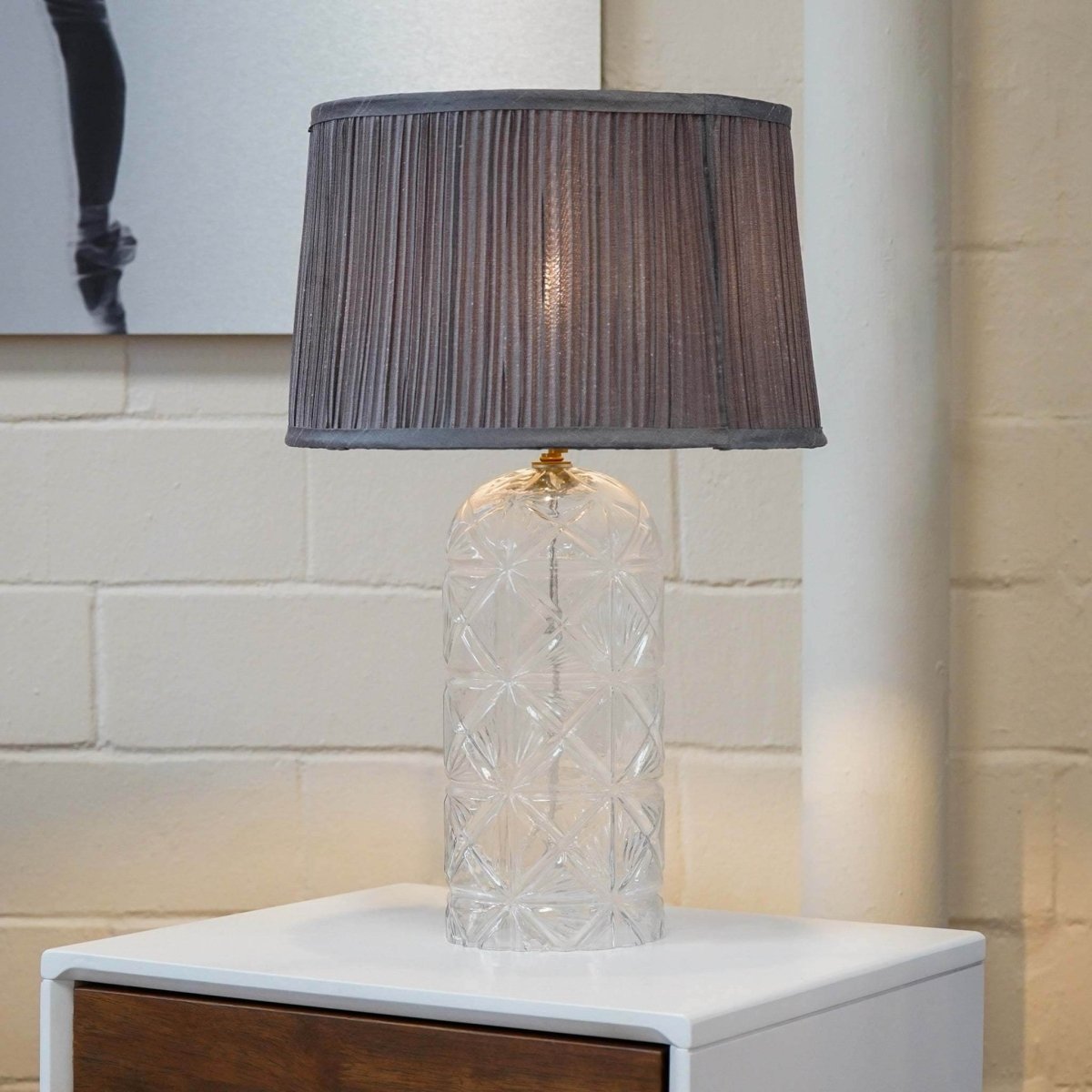 Modern Gold Table Lamp With Clear Glass Shade - Somnio - Sleep Galleria