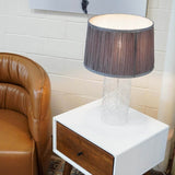 Modern Gold Table Lamp With Clear Glass Shade - Somnio - Sleep Galleria