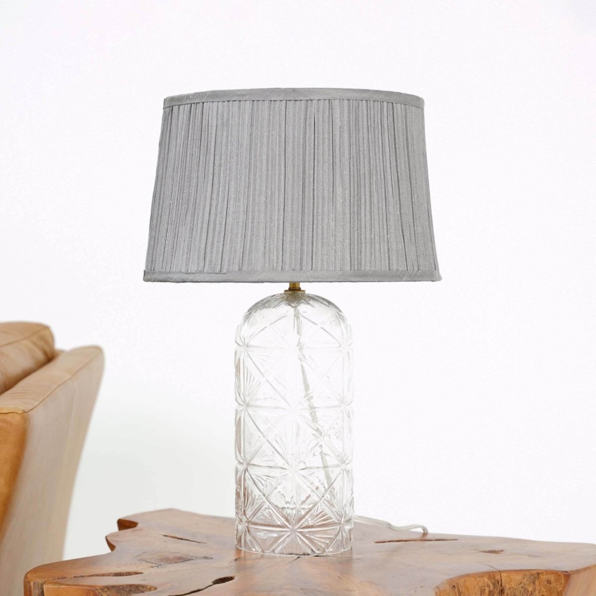 Modern Gold Table Lamp With Clear Glass Shade - Somnio - Sleep Galleria