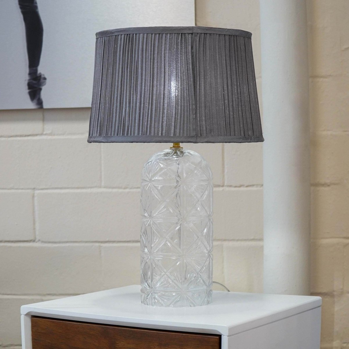 Modern Gold Table Lamp With Clear Glass Shade - Somnio - Sleep Galleria