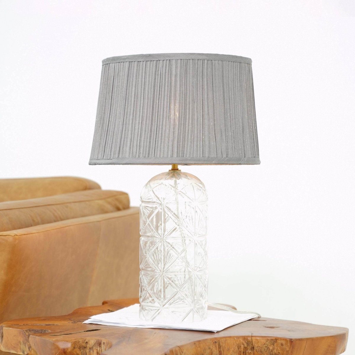 Modern Gold Table Lamp With Clear Glass Shade - Somnio - Sleep Galleria