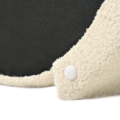 Round Storage Ottoman Soft Teddy Wool Footstool - Somnio - Sleep Galleria