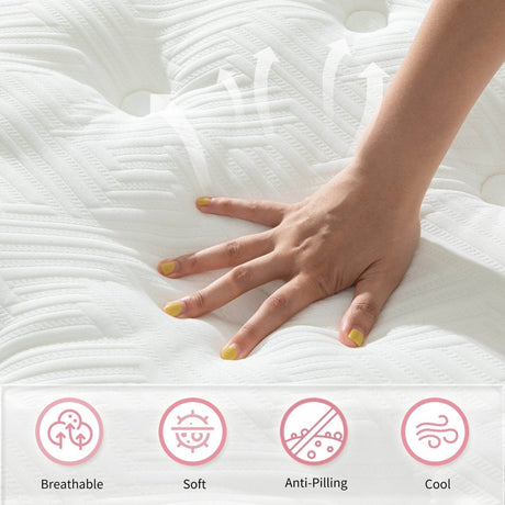Soft 12 - Inch Hybrid Memory Foam Pocket Spring Mattress - Somnio - Sleep Galleria