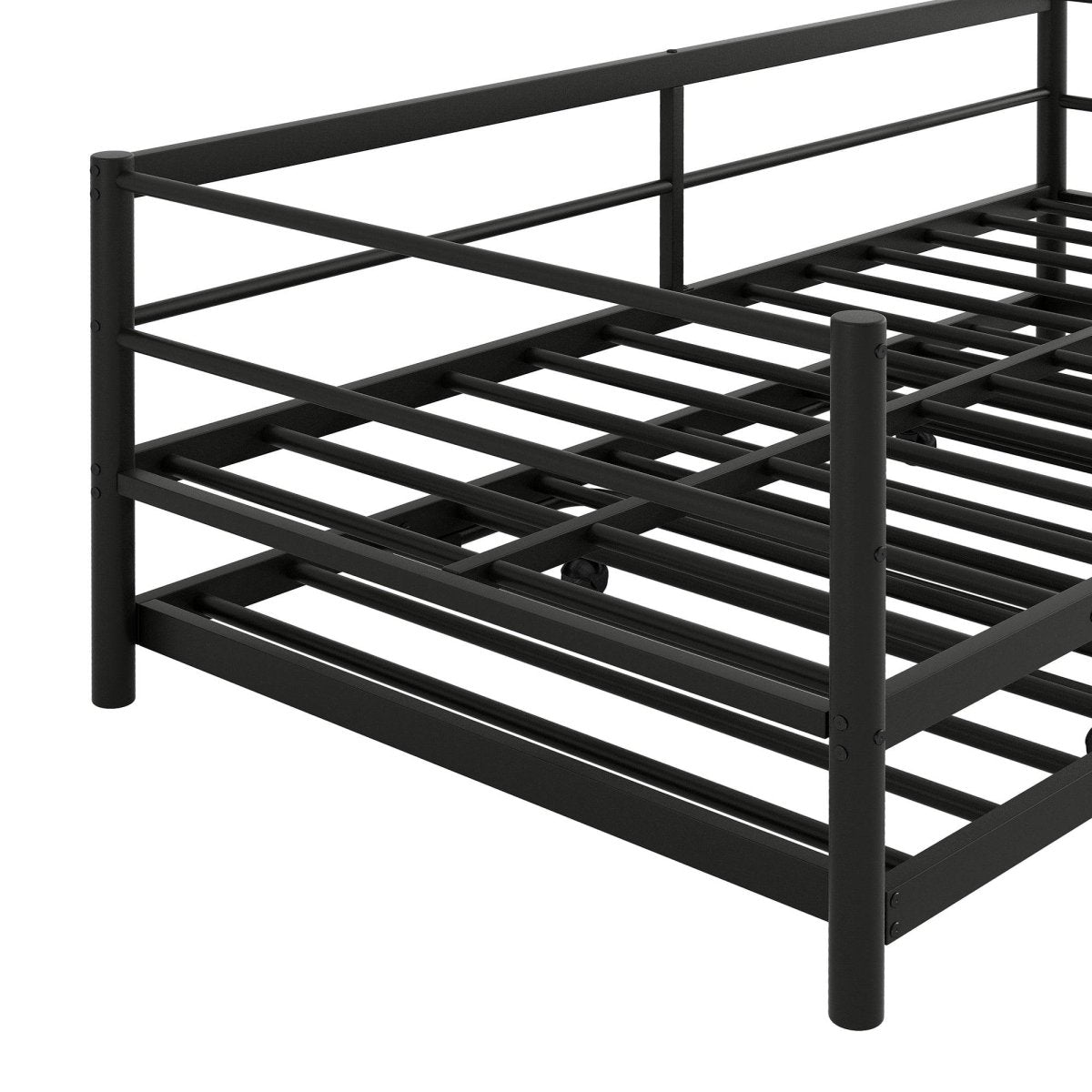 Twin Metal Daybed With LED Lighting And Adjustable Trundle - Somnio - Sleep Galleria