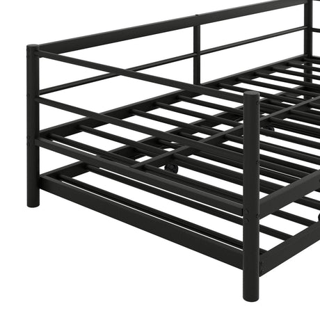 Twin Metal Daybed With LED Lighting And Adjustable Trundle - Somnio - Sleep Galleria