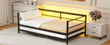 Twin Metal Daybed With LED Lighting And Adjustable Trundle - Somnio - Sleep Galleria
