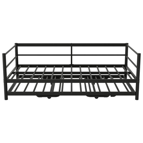 Twin Metal Daybed With LED Lighting And Adjustable Trundle - Somnio - Sleep Galleria
