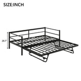 Twin Metal Daybed With LED Lighting And Adjustable Trundle - Somnio - Sleep Galleria