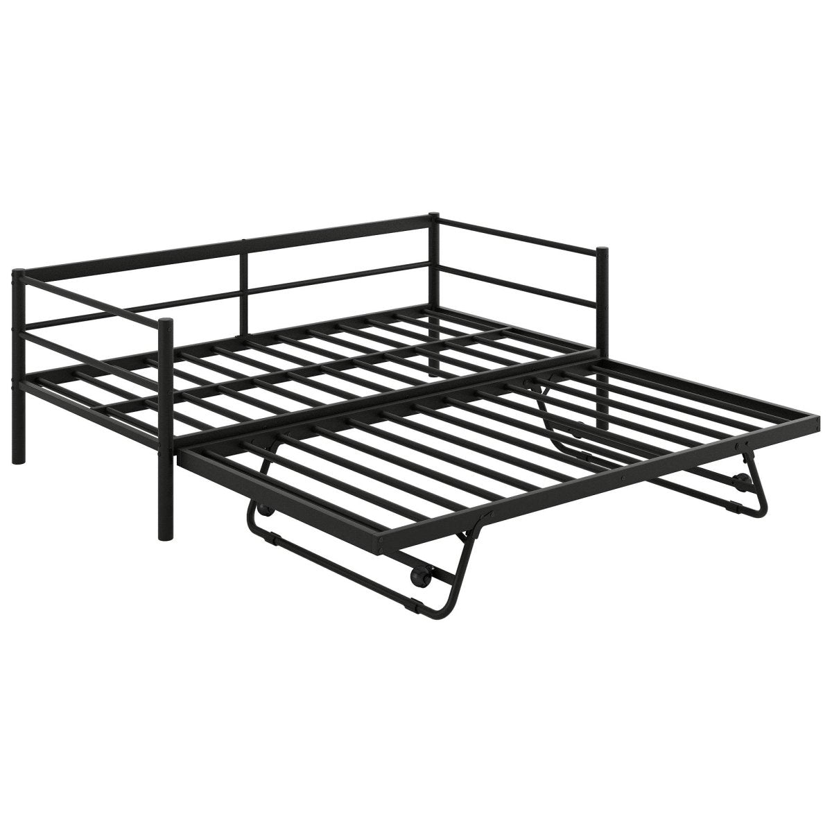 Twin Metal Daybed With LED Lighting And Adjustable Trundle - Somnio - Sleep Galleria
