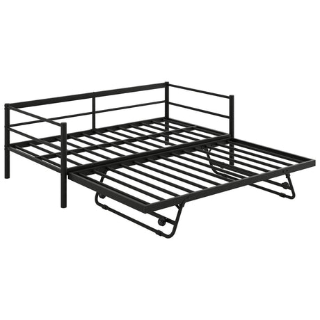 Twin Metal Daybed With LED Lighting And Adjustable Trundle - Somnio - Sleep Galleria