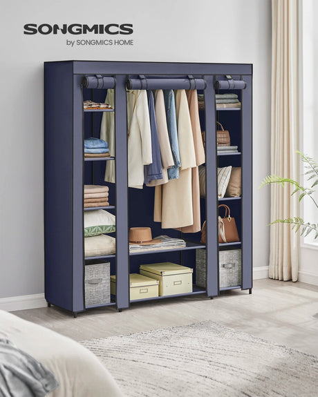 Portable Fabric Closet Wardrobe With Hanging Rod Organizer - SONGMICS - Sleep Galleria