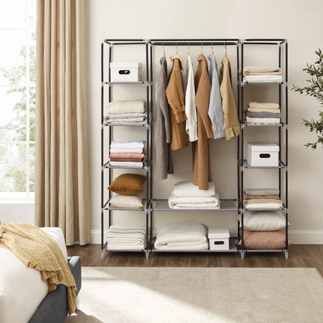 Portable Fabric Closet Wardrobe With Hanging Rod Organizer - SONGMICS - Sleep Galleria