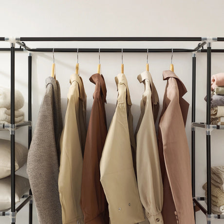 Portable Fabric Closet Wardrobe With Hanging Rod Organizer - SONGMICS - Sleep Galleria