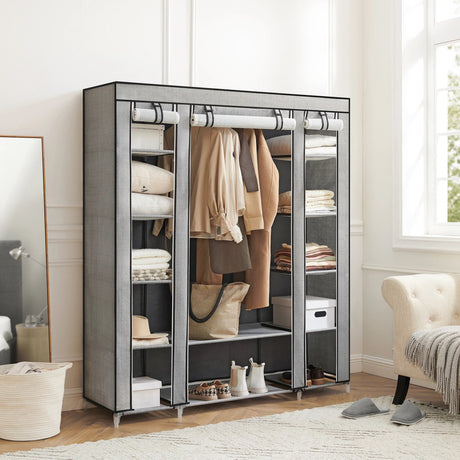 Portable Fabric Closet Wardrobe With Hanging Rod Organizer - SONGMICS - Sleep Galleria