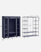 Portable Fabric Closet Wardrobe With Hanging Rod Organizer - SONGMICS - Sleep Galleria