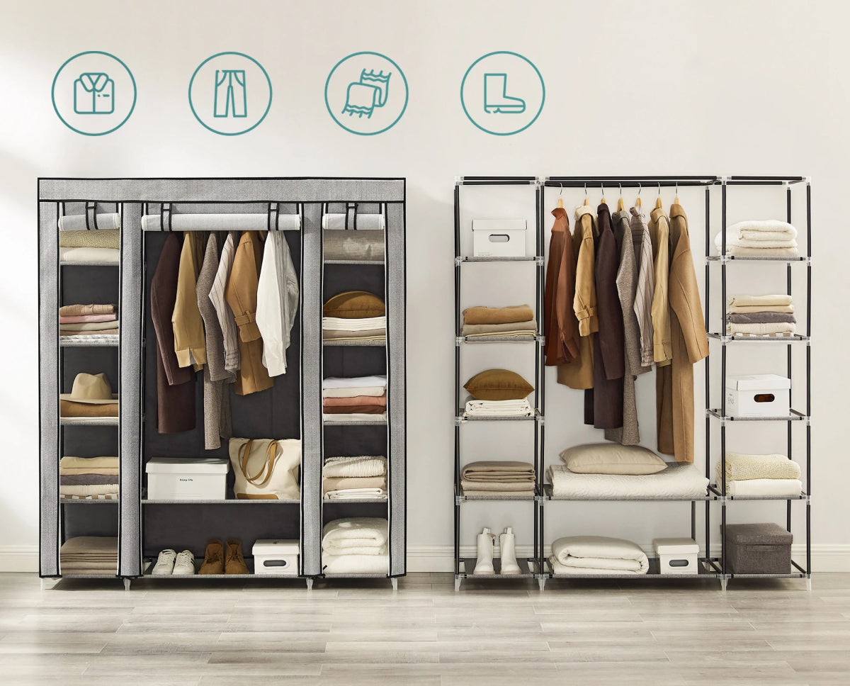 Portable Fabric Closet Wardrobe With Hanging Rod Organizer - SONGMICS - Sleep Galleria