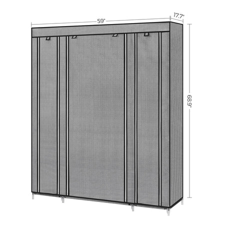 Portable Fabric Closet Wardrobe With Hanging Rod Organizer - SONGMICS - Sleep Galleria