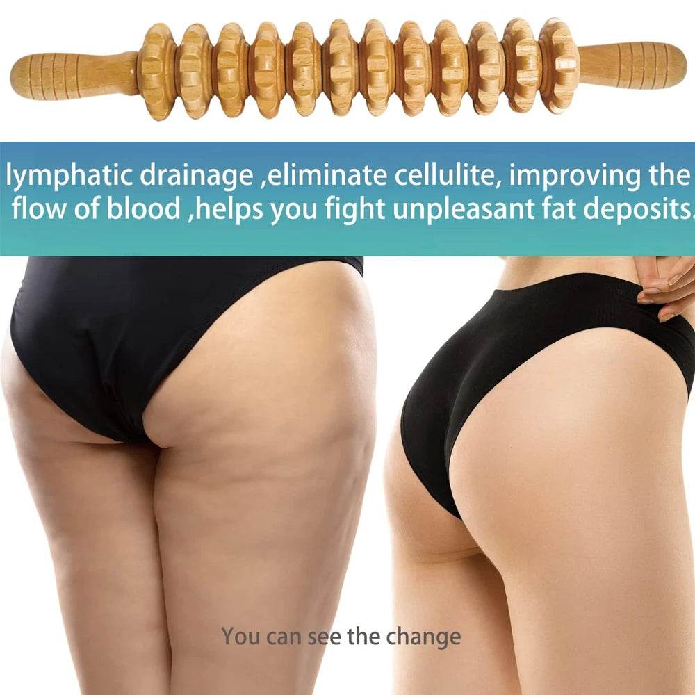 Wood Therapy Massage Roller Stick For Muscle Relief - Sleep Galleria