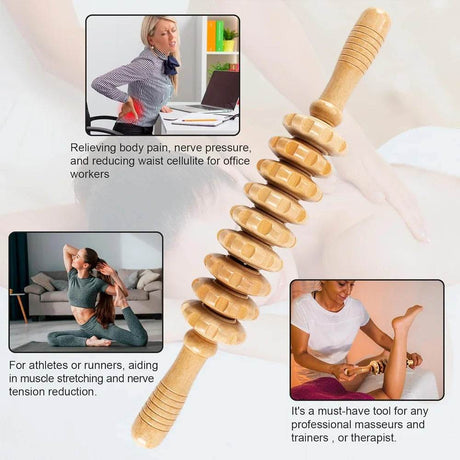 Wooden Curved Body Massage Roller For Cellulite Relief - STAWHO - Sleep Galleria