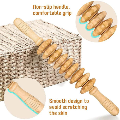 Wooden Curved Body Massage Roller For Cellulite Relief - STAWHO - Sleep Galleria