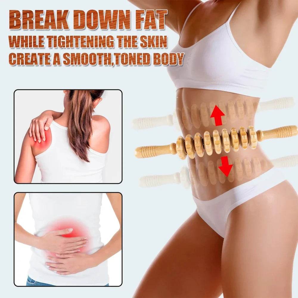 Wooden Curved Body Massage Roller For Cellulite Relief - STAWHO - Sleep Galleria