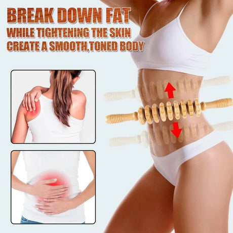 Wooden Curved Body Massage Roller For Cellulite Relief - STAWHO - Sleep Galleria