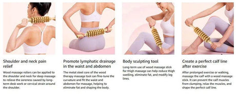 Wooden Curved Body Massage Roller For Cellulite Relief - STAWHO - Sleep Galleria