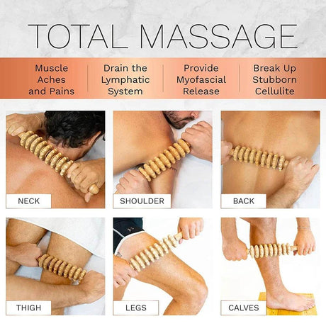 Wooden Curved Body Massage Roller For Cellulite Relief - STAWHO - Sleep Galleria