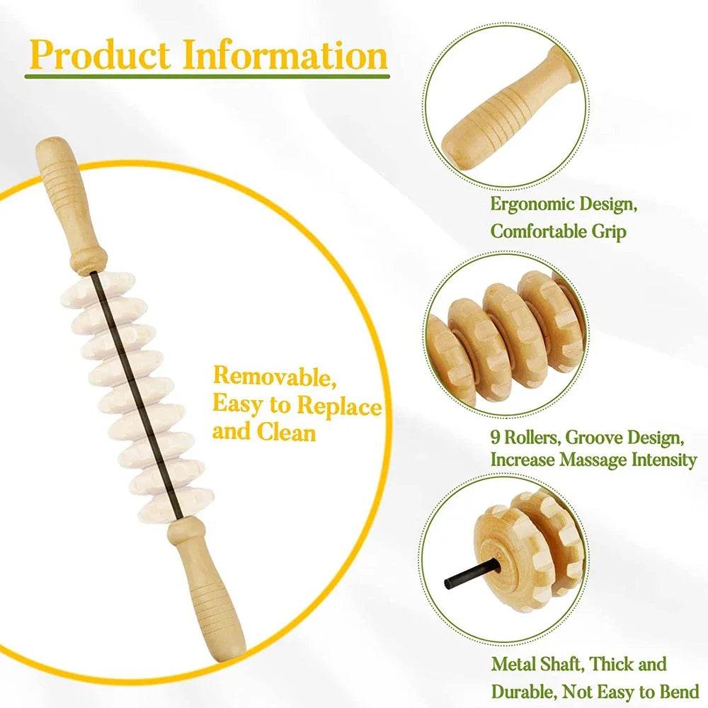 Wooden Curved Body Massage Roller For Cellulite Relief - STAWHO - Sleep Galleria