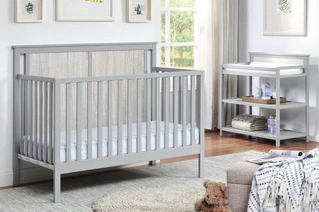 4 - in - 1 Convertible Wooden Grey Baby Crib - Suite Bebe - Sleep Galleria