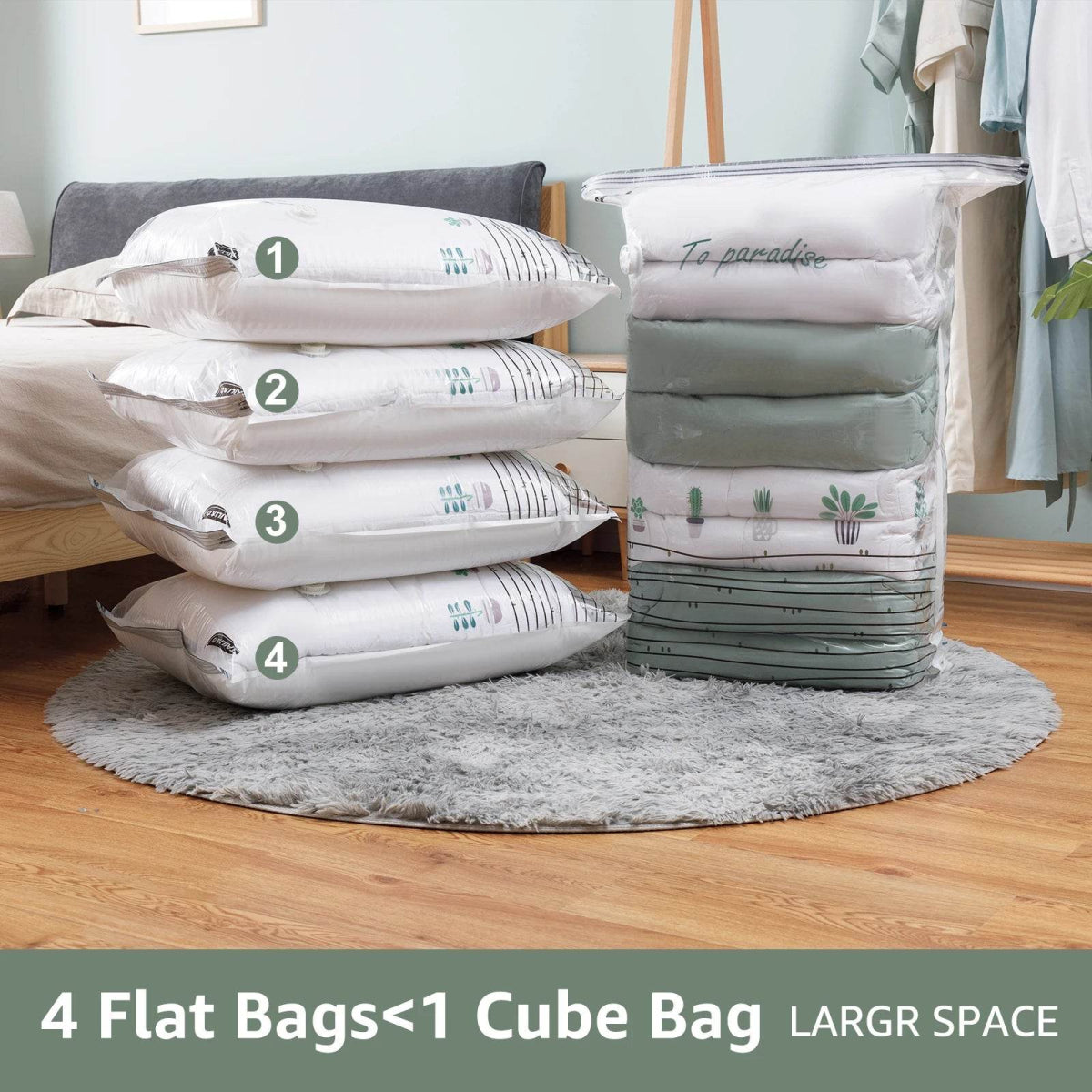 Cubic Vacuum Compression Storage Bags for Clothes and Travel - Taili - Sleep Galleria