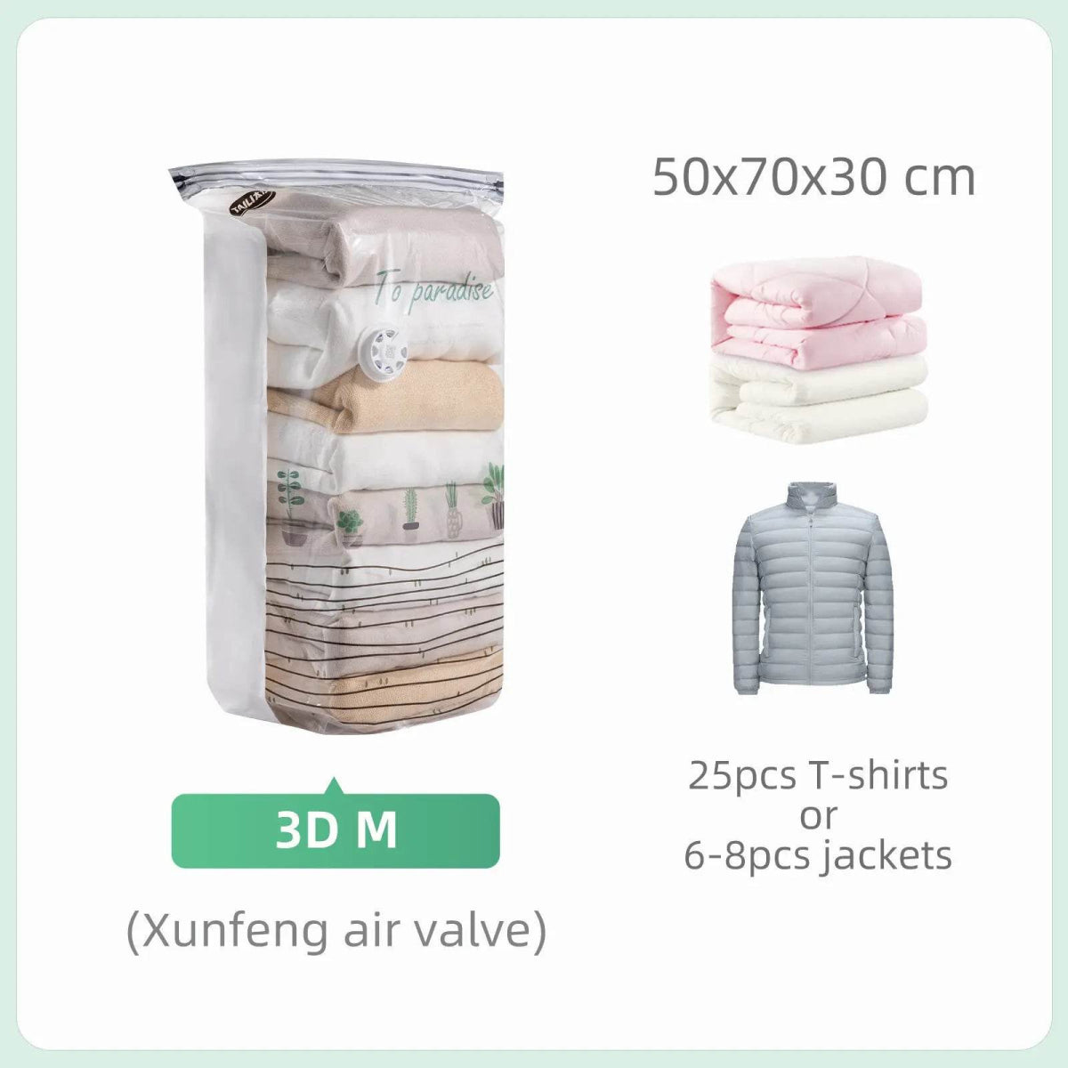 Cubic Vacuum Compression Storage Bags for Clothes and Travel - Taili - Sleep Galleria