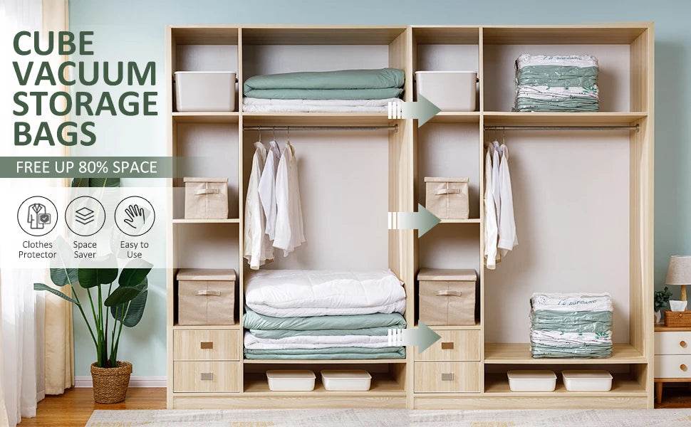 Cubic Vacuum Compression Storage Bags for Clothes and Travel - Taili - Sleep Galleria