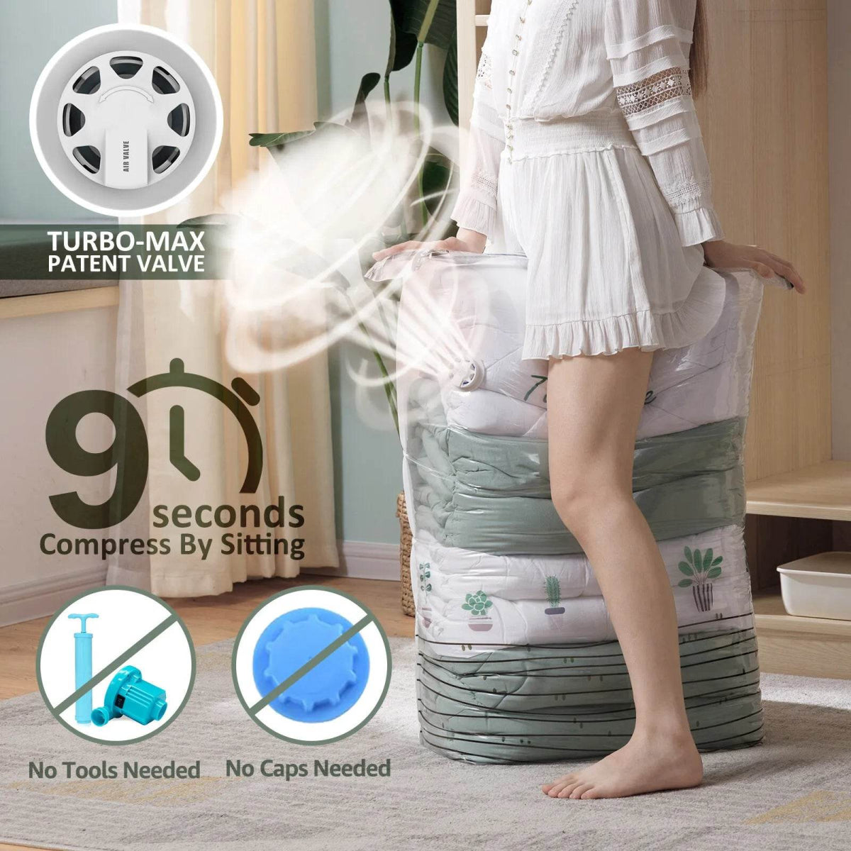 Cubic Vacuum Compression Storage Bags for Clothes and Travel - Taili - Sleep Galleria