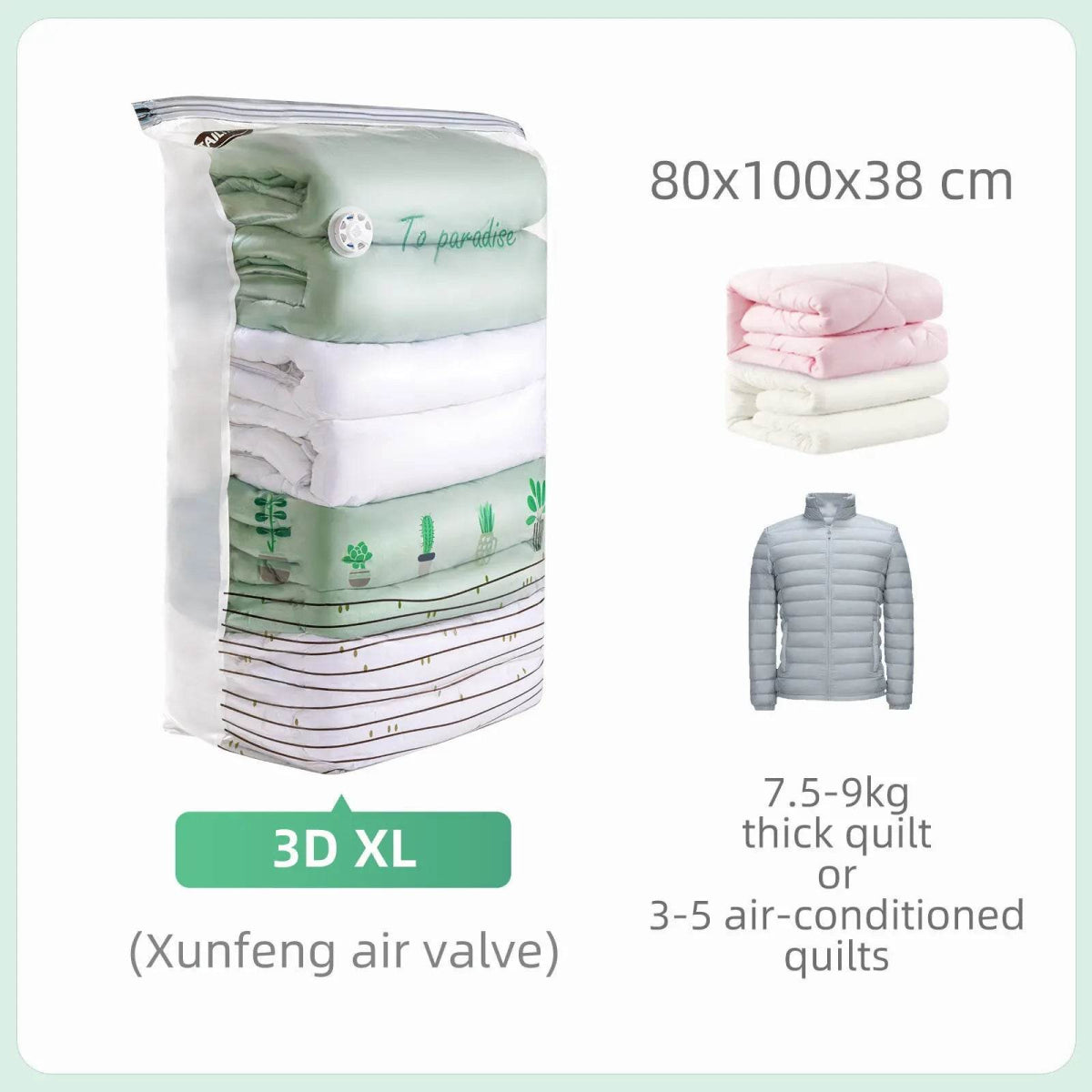 Cubic Vacuum Compression Storage Bags for Clothes and Travel - Taili - Sleep Galleria