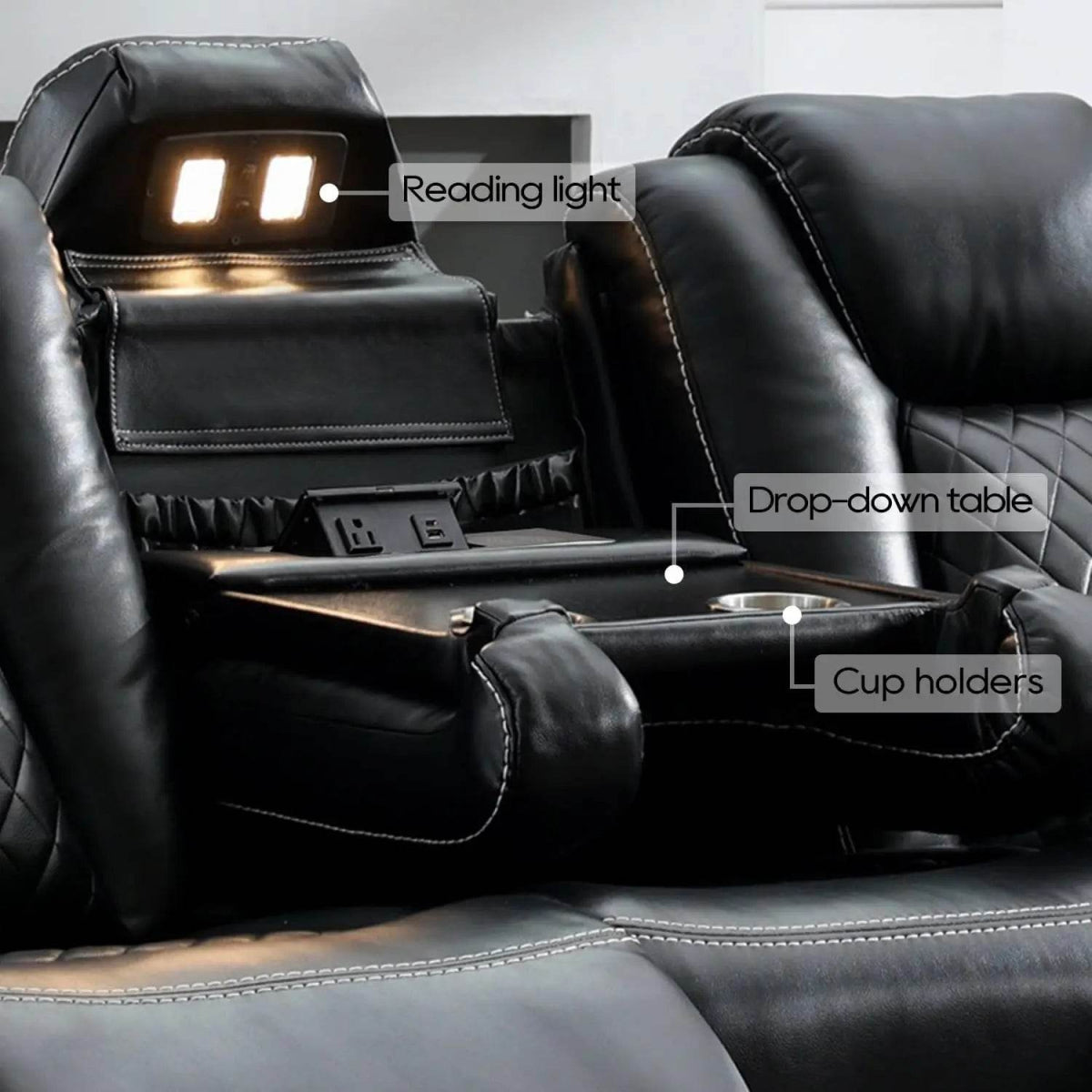 Power Reclining 3 - Seater Sofa With Wireless Charger - TODRANI - Sleep Galleria