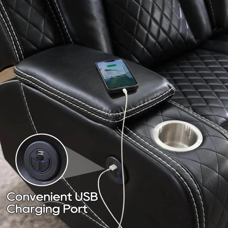 Power Reclining 3 - Seater Sofa With Wireless Charger - TODRANI - Sleep Galleria