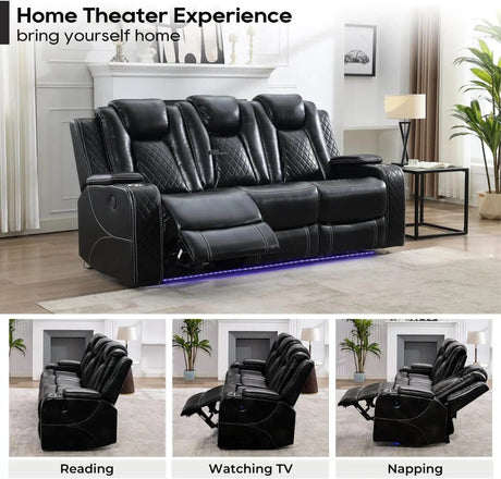 Power Reclining 3 - Seater Sofa With Wireless Charger - TODRANI - Sleep Galleria