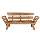 Outdoor Adjustable Acacia Wood Patio Daybed With Cushions - Sleep Galleria