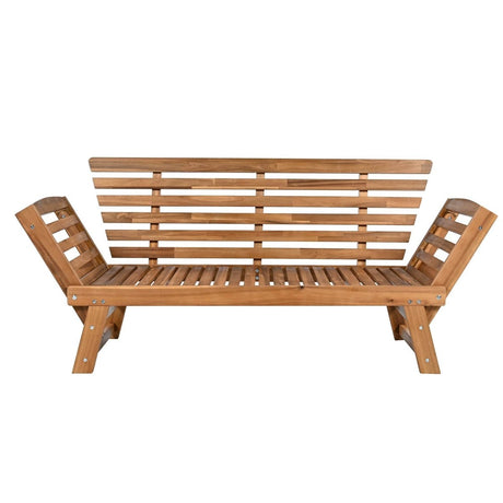 Outdoor Adjustable Acacia Wood Patio Daybed With Cushions - Sleep Galleria