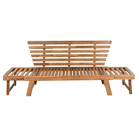 Outdoor Adjustable Acacia Wood Patio Daybed With Cushions - Sleep Galleria